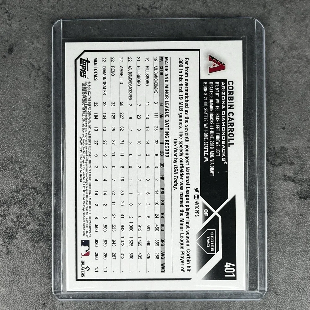 2023 Topps Arizona Diamondbacks‎ - Corbin Carroll #ARI-16 (RC) NM+